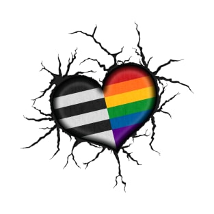 LGBT Ally Heart Thrown into Cracked surface T-Shirt