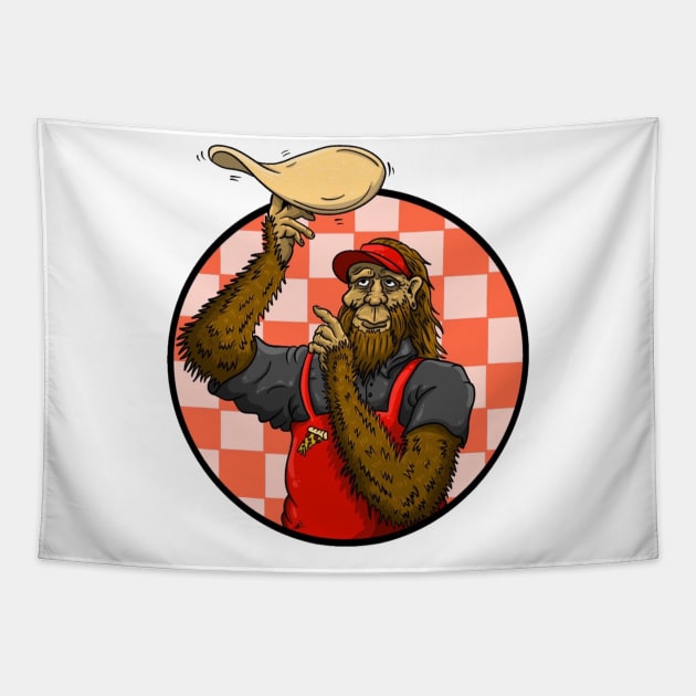 big foot pizza Tapestry by sample the dragon
