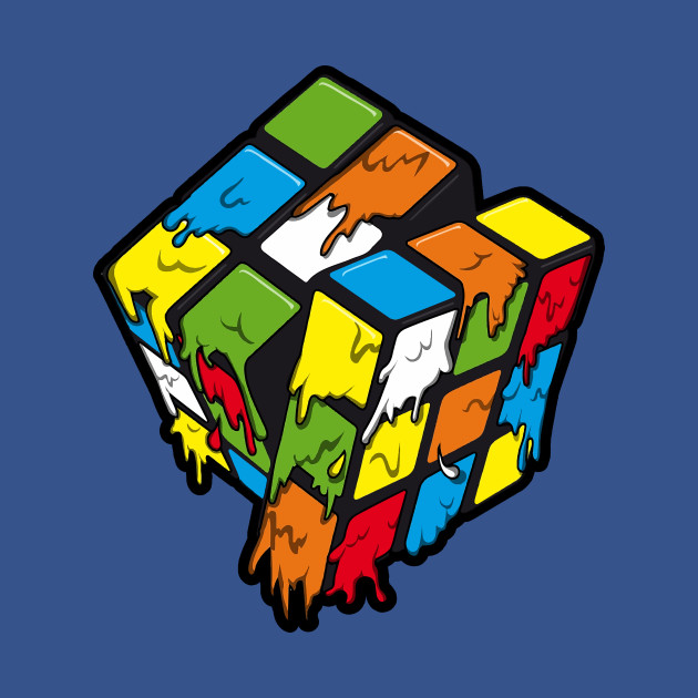 Discover Rubik Cube Color Drops - Rubik Cube - T-Shirt