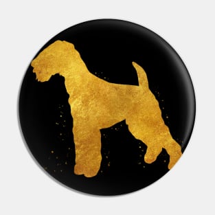 Airedale Terrier dog golden art Pin