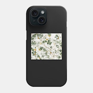 Green Clover Shamrocks and Honeybees Phone Case