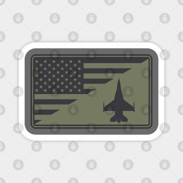 F-16 Viper US Flag (subdued) Magnet by TCP