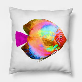 Fish, Flounder, Rainbow Colors Pillow