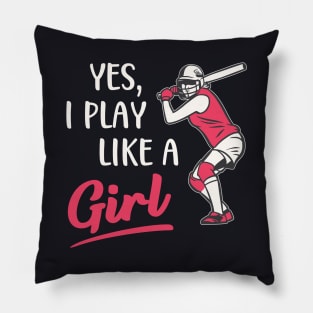 Female Baseball Player Girl Pillow