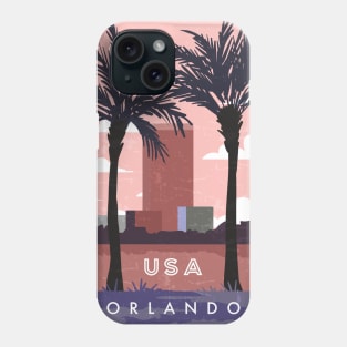 Orlando, USA. Retro travel poster Phone Case