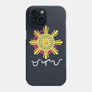 Philippine Sun with Ling-ling-O Amulet / Baybayin word Malaya (Freely) Phone Case