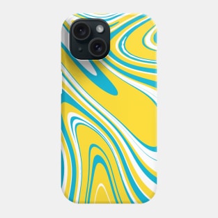 Yellow Teal Green Blue Colors Marble Pattern Swirl Design Abstract Art Background Phone Case