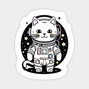 Astronaut Cat At The Space Magnet
