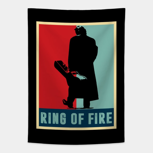 Retro Hope Style Ring of Fire Tapestry by Symmetry Stunning Portrait