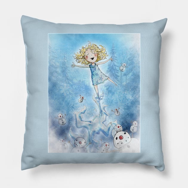 Ice Girl Pillow by MJHiblenART