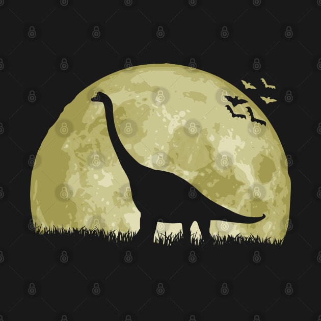 Dinosaur And Epic Full Moon by Nerd_art