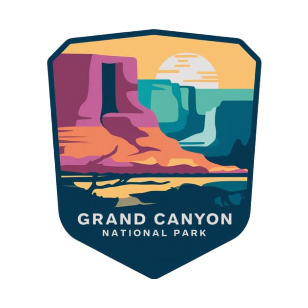 Grand Canyon National Park Colorful Canyon Emblem by Perspektiva