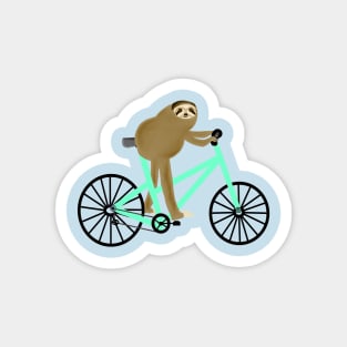Sloth Riding a Mint Bicycle Magnet
