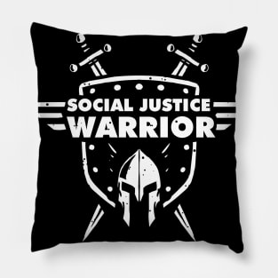 Social Justice Warrior (SJW) - funny shield, helmet and swords warrior Pillow