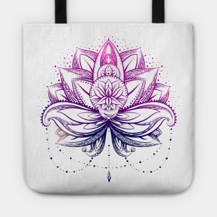 Purple  Watercolor Lotus / Lily flower Tote