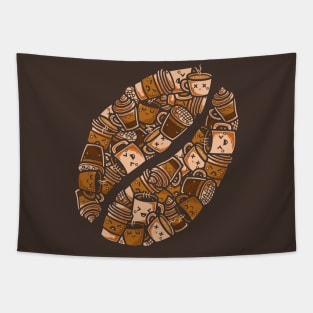 Coffee Bean Doodle Tapestry