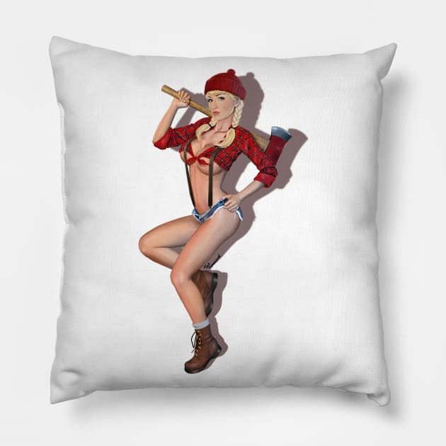 Lumber Jill Pillow by ted1air