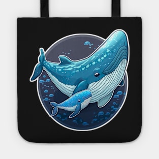 Baby and mama whale Tote