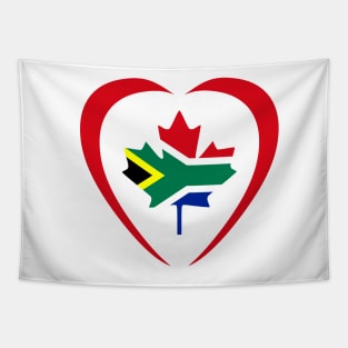 Canadian South African Multinational Patriot Flag Series (Heart) Tapestry