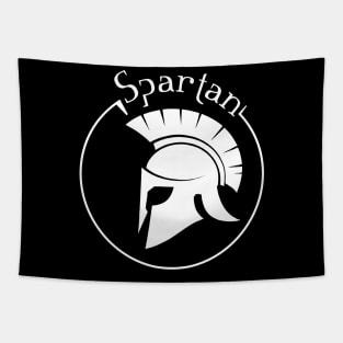 Spartan circle logo white Tapestry