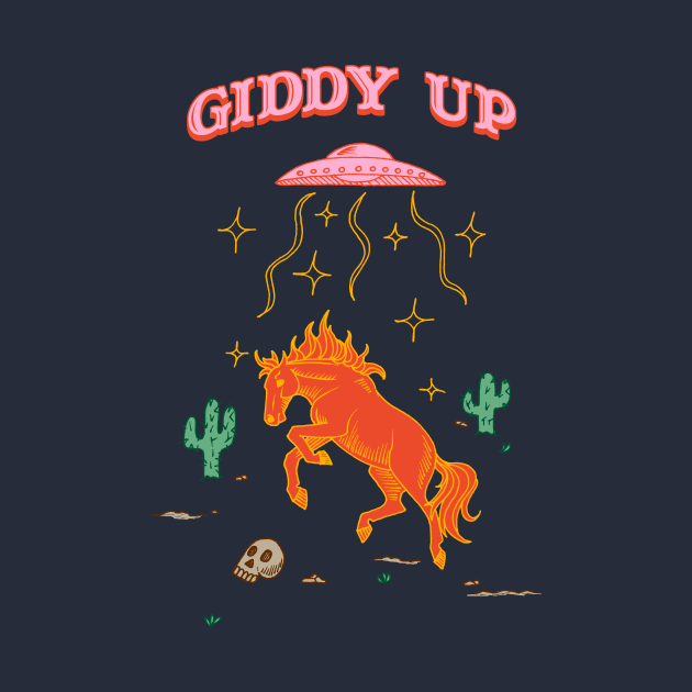 Giddy Up - Punny Desert Horse UFO Abduction by FatCatSwagger