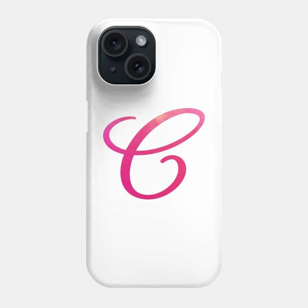 Letter C Monogram, Pink Color Personalized Design Phone Case by Star58