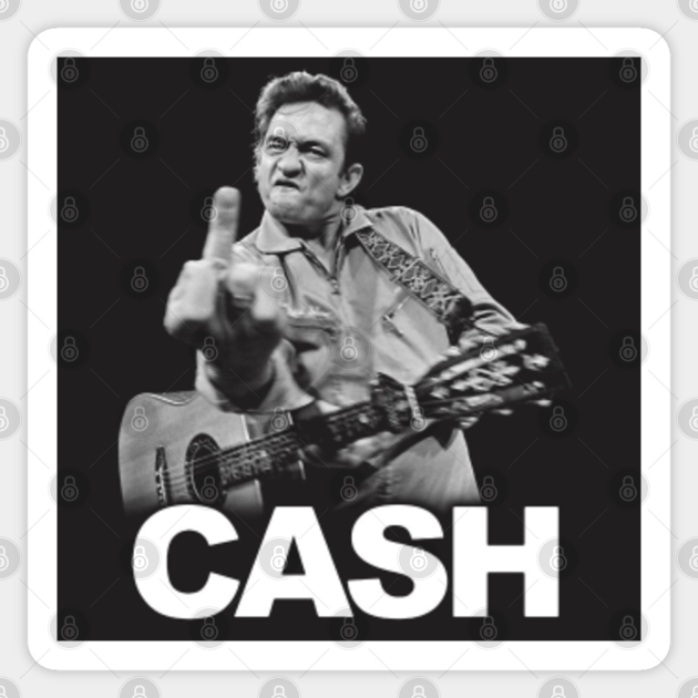 Johnny Cash Middle Finger - Johny Cash - Sticker