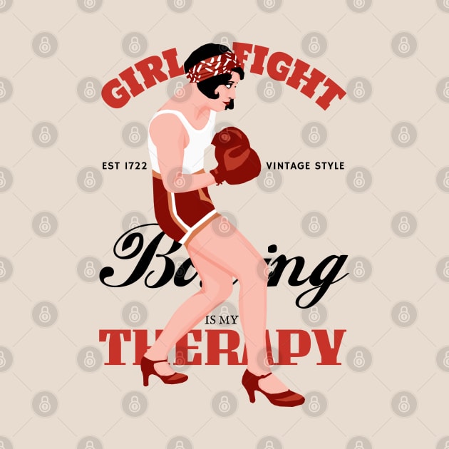 Boxing Girl Fight Vintage Style by KewaleeTee