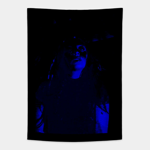 Beautiful girl. Very dark, blue light. Tapestry by 234TeeUser234