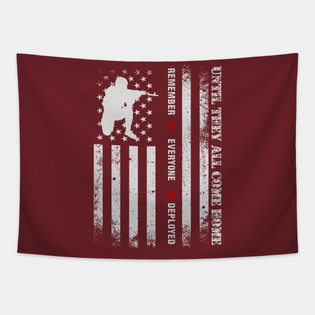 Remember Everyone Deployed,USA Flag, Veterans Day,Red Friday Tapestry by Emouran