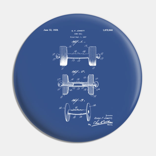 Weight Lifting Patent - Dumb Bell Art - Blueprint Pin by patentpress