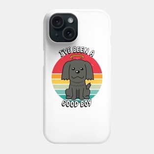 Cute black dog is a good boy Phone Case