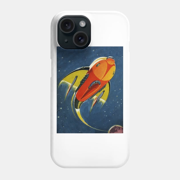 Retro Future Rocketry - Blast Off into Outer Space Phone Case by Naves