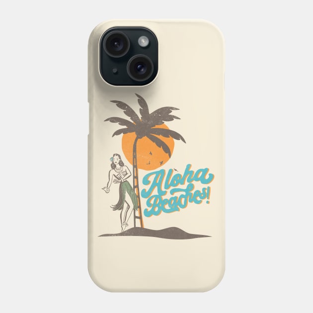 Aloha Beaches Hula Girl Hawaii Retro Funny Phone Case by Fitastic