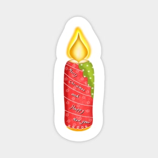 Merry Christmas and happy new year candle Magnet