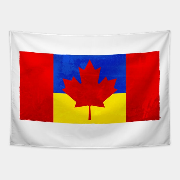 CANKRAINE FLAG - Canada & Ukraine Tapestry by INLE Designs