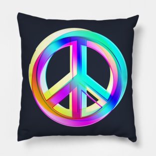 Neon Colored Crossed PEACE signs Pillow