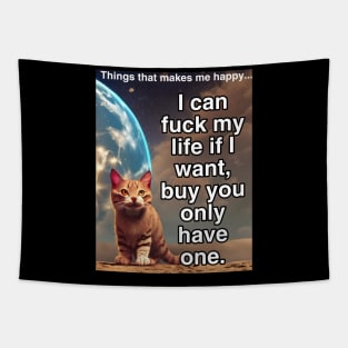 Sarcastic Cat Tapestry