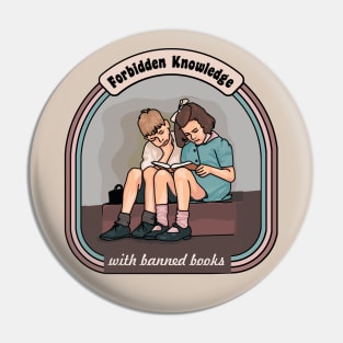 Forbidden Knowledge With Banned Books Pin