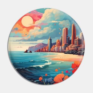 Beach with City View Pin