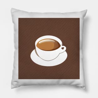 Cup of coffee in a white cup Pillow