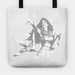 fantastic woman looking at future with her owl design and drawing by ironpalette Tote