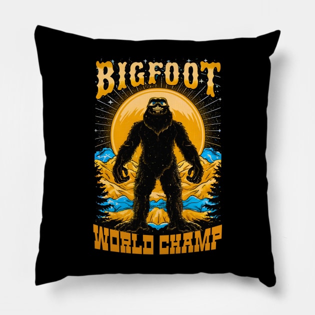 Bigfoot Hunter Pillow by Noshiyn