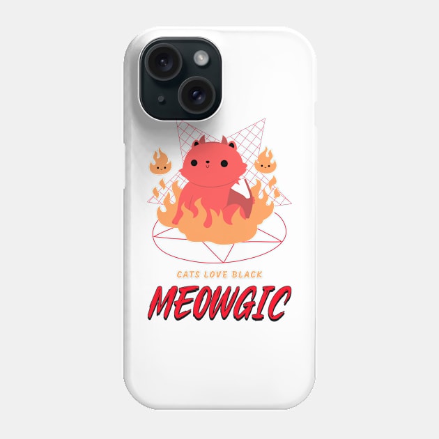 Cats Love Black Meowgic Phone Case by pa2rok