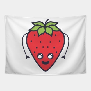 Kawaii Strawberry Tapestry