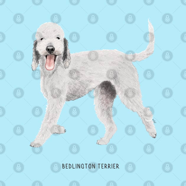 cute bedlington terrier dog by kuinif