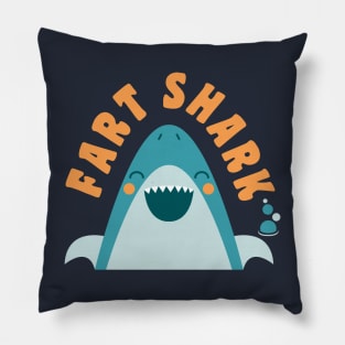 Fart Shark Illustration Funny Pillow