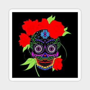 the muse catrina frida in ecopop skeleton rose Magnet