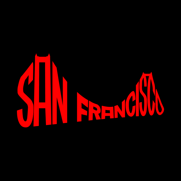 San Francisco Souvenir Golden Gate Bridge Typography by peter2art