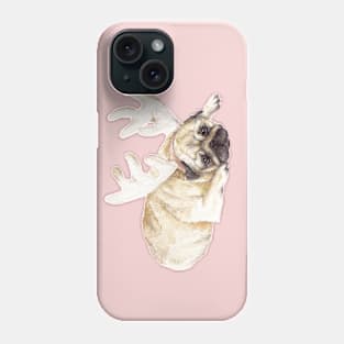 Holiday Pug in Antlers Phone Case